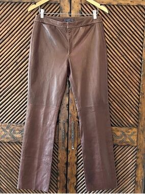 Vintage Ralph Lauren Sport Brown Leather Straight-Leg Pants SZ: 8
